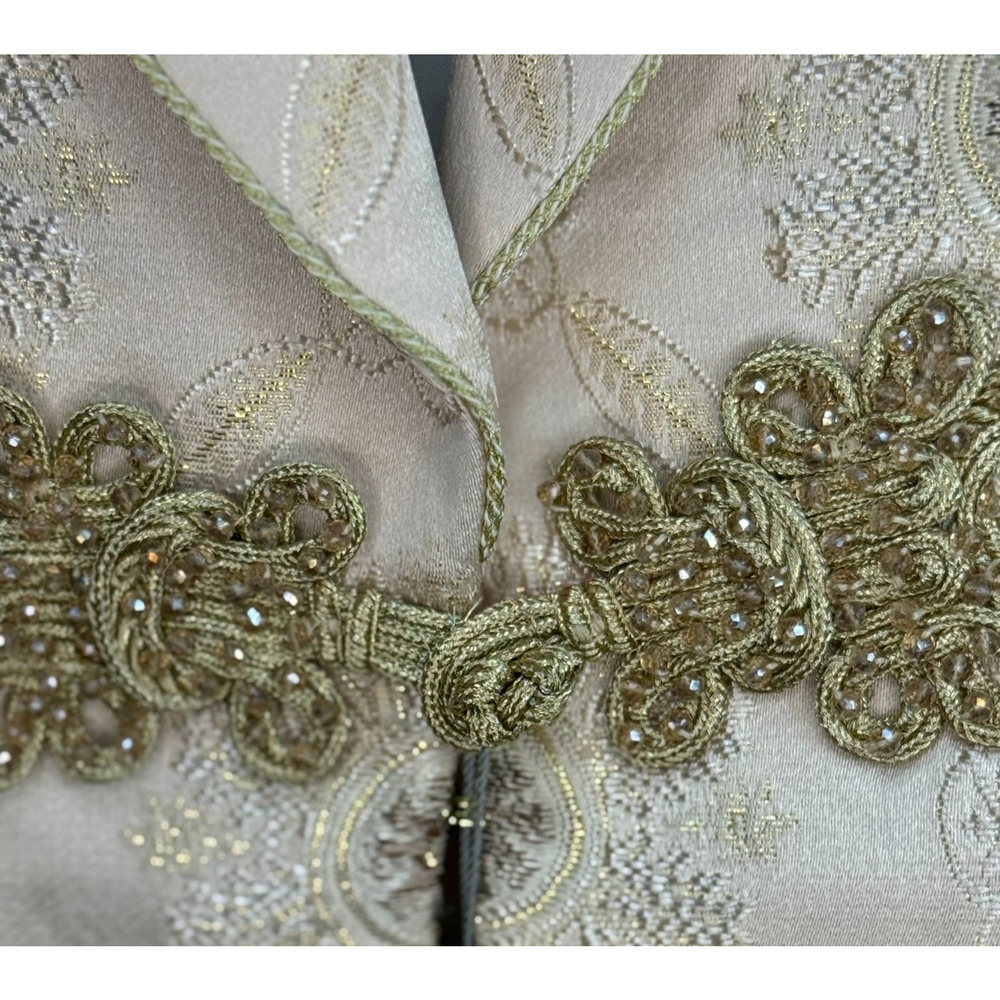 Kent & Park Cream Gold Embellished Tuxedo Jacket 40R J103 Italy Formal - Picture 3 of 13